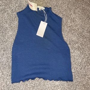 antistar blue cropped tank size small
